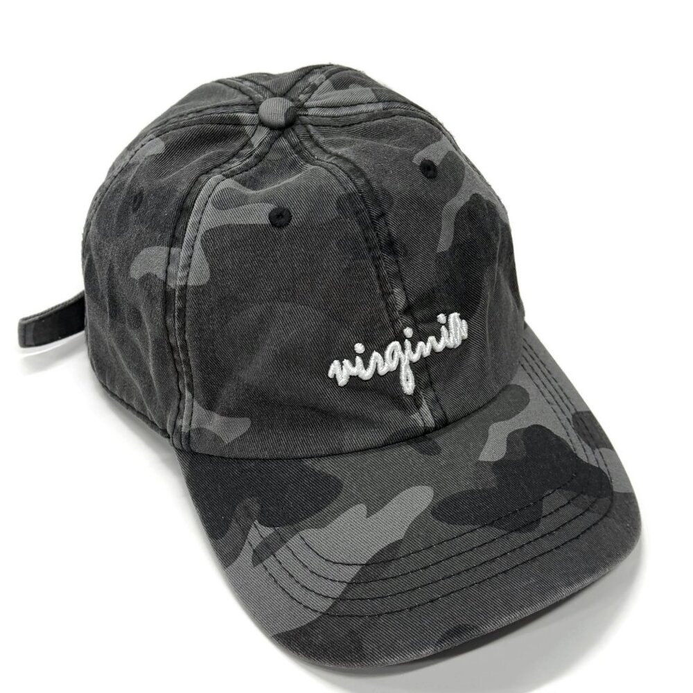 State of Mine Virginia Camo Hat Cap Black Grey Camouflage State Adjustable
